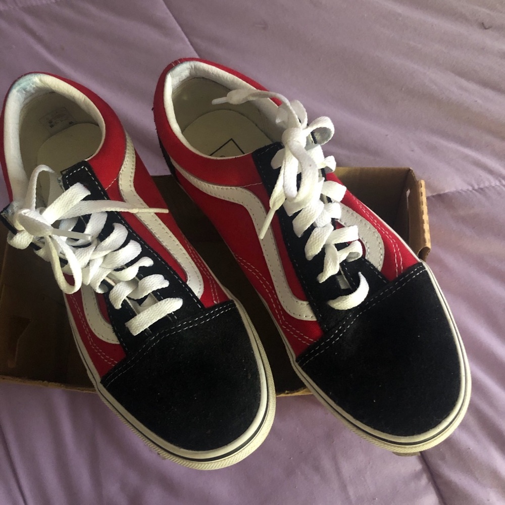 Black and red vans